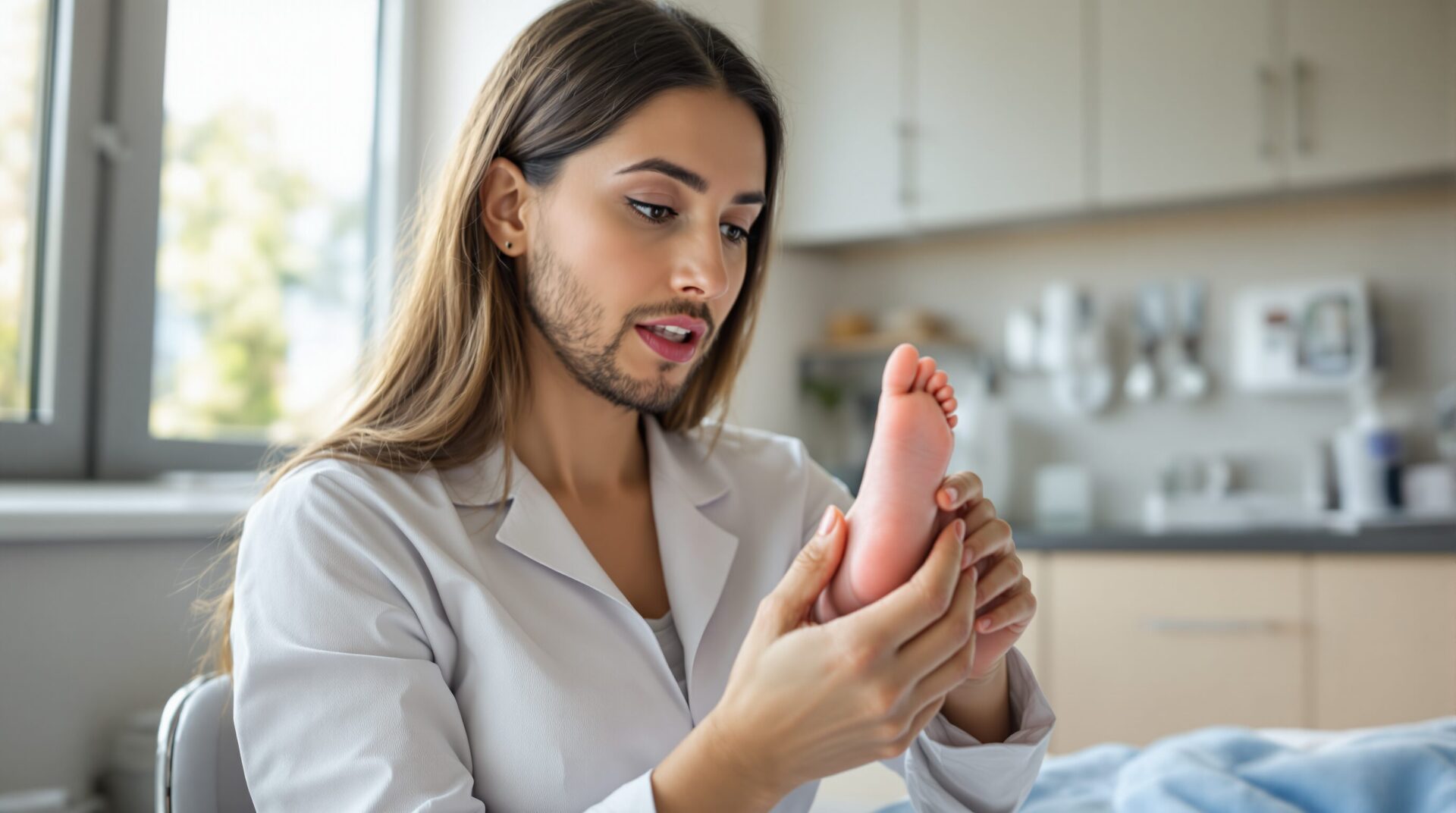 bébé pied rouge et chaud