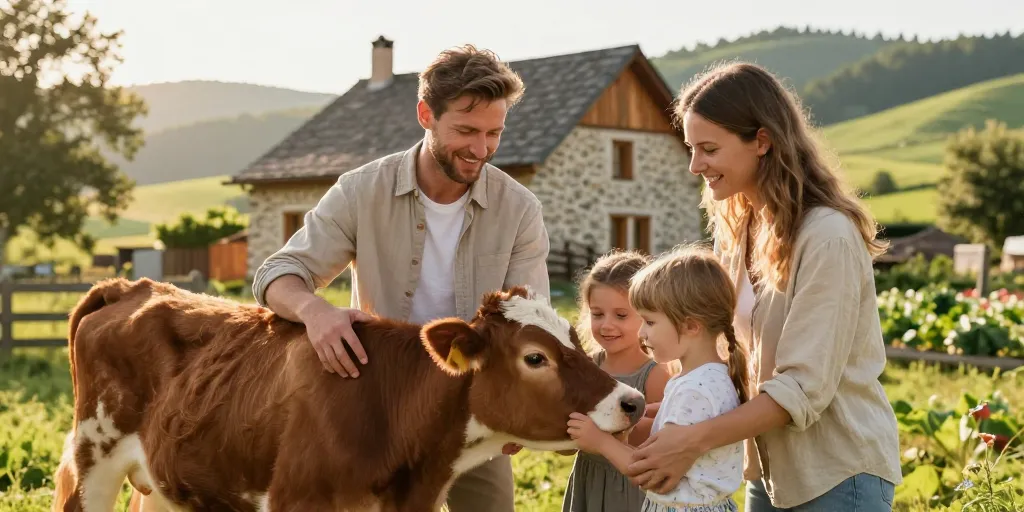 vacances à la ferme en famille